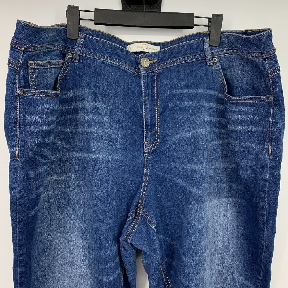 Cato Jeans High Rise Skinny Ankle Crop Raw Hem Classic Denim - Picture 2 of 8